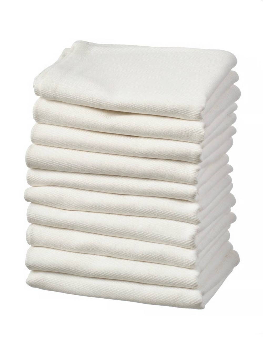 Classic White Cotton Bath Towels